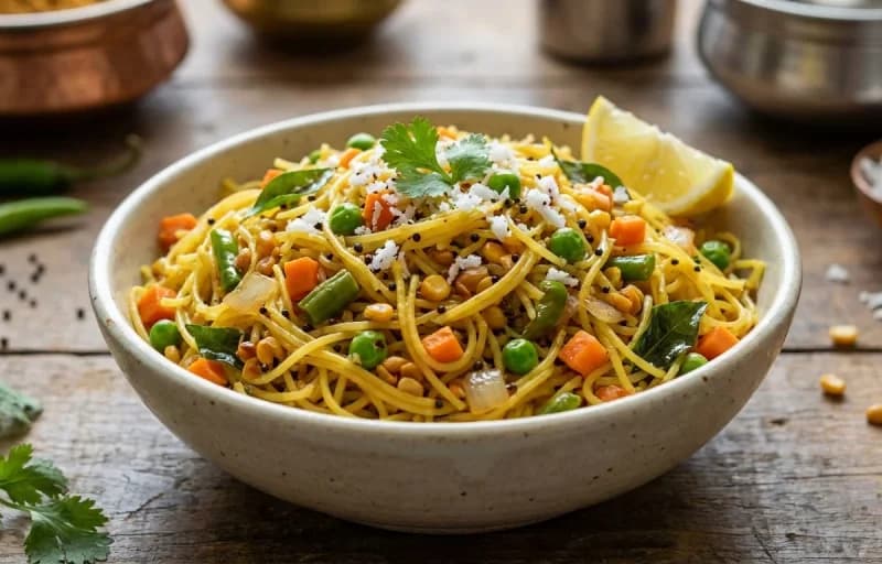 Shavige Bath, Coconut Chutney and Egg Podimas - Recipe 1