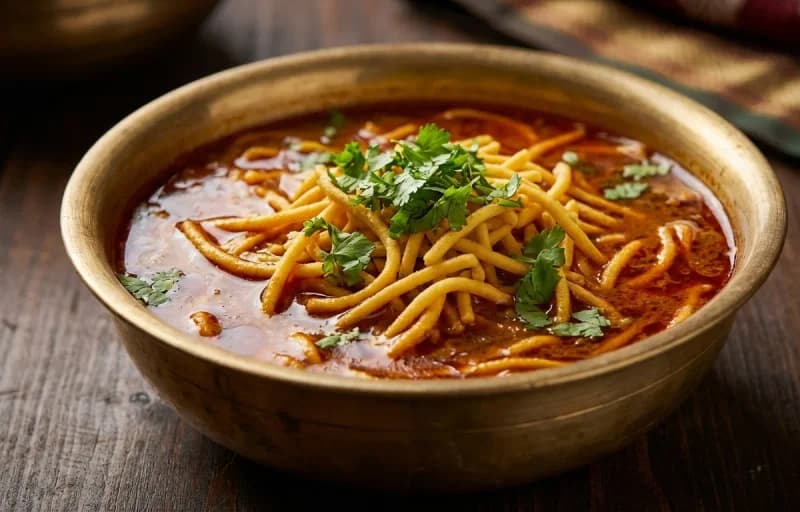 Shev Bhaji with Bajra Bhakri - Recipe 1