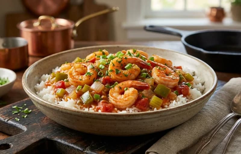 Shrimp Creole with Steamed Basmati Rice - Recipe 1