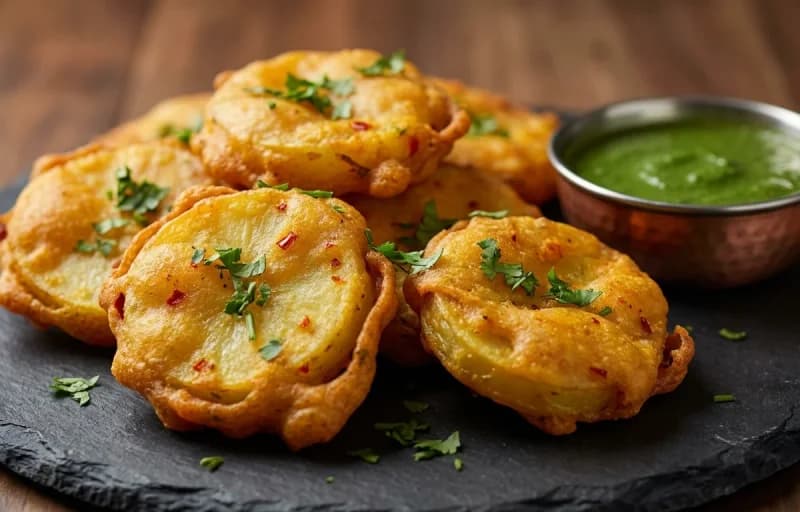 Sindhi Aloo Pakora with Mint Chutney - Recipe 1