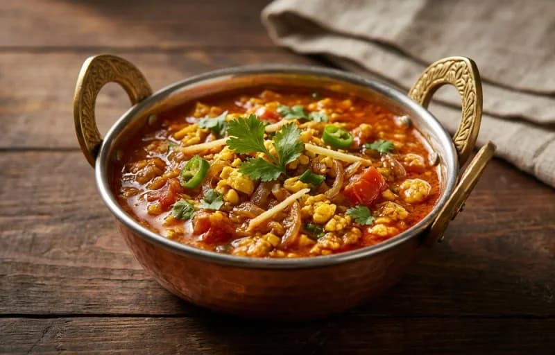 Sindhi Egg Keema, Chapati and Onion Salad - Recipe 1