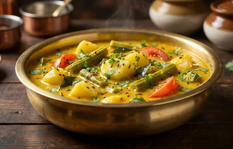 Sindhi Kadhi, Vegetable Pulao and Boondi Raita - Recipe 1