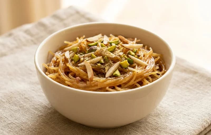 Sindhi Seviyan with Fried Egg Topping - Recipe 1