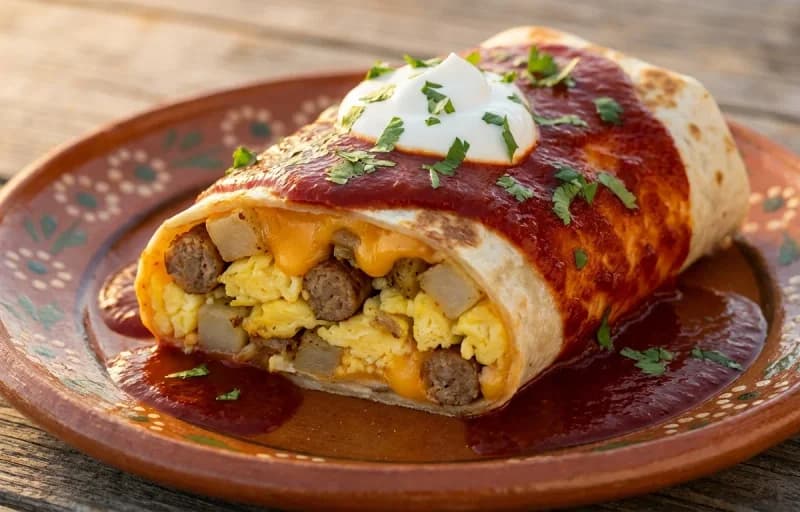 Smothered Breakfast Burrito