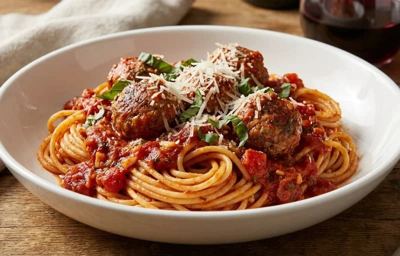 Turkey Meatballs in Green Chile Sauce, Spaghetti and Meatballs and Parmesan Crisps - Recipe 2