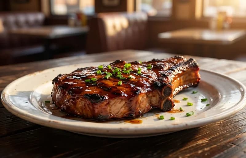 St. Louis Pork Steaks, BBQ Sauce, Baked Mac and Cheese and Baked Beans - Recipe 1