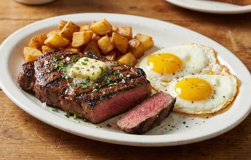 Steak and Eggs with Home Fries - Recipe 1