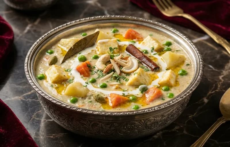 Subz-e-Mughal with Kesar Pulao - Recipe 1