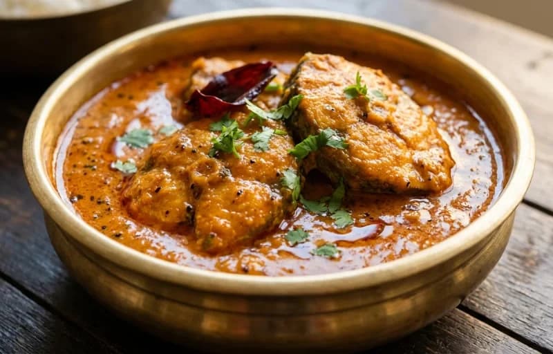 Surmai Curry, Steamed Basmati Rice and Tendli Bhaji - Recipe 1