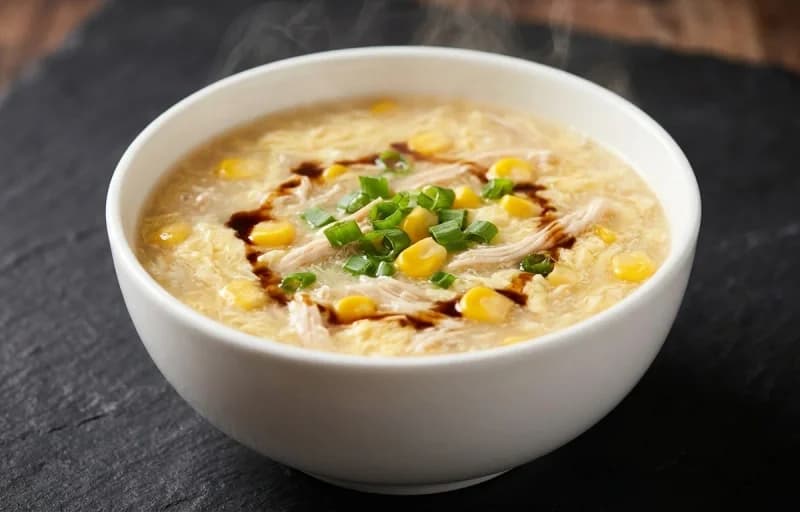 Sweet Corn Chicken Soup with Dry Garlic Chicken - Recipe 1