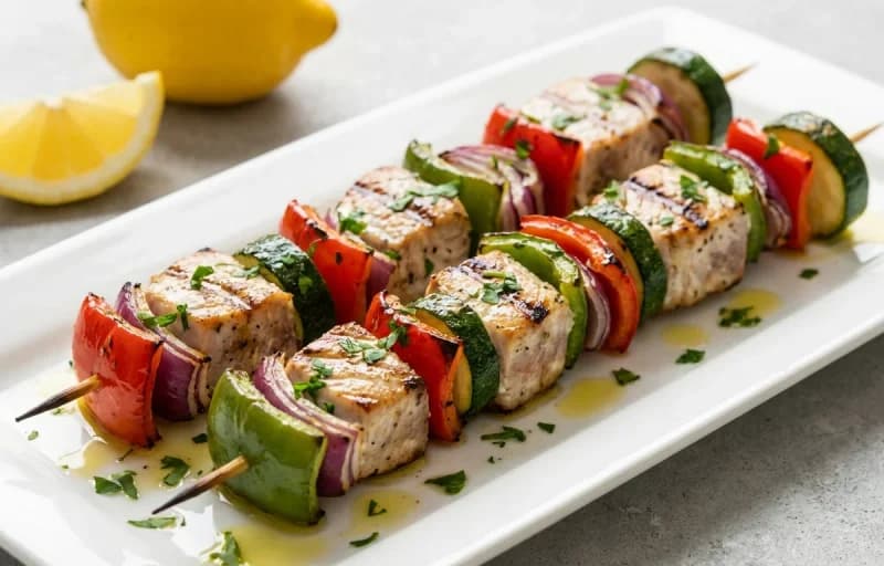 Swordfish Kebabs with Herbed Couscous - Recipe 1