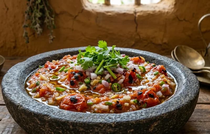 Moong Dal Khichdi, Tamatar Chokha, Dahi and Punjabi Mango Pickle - Recipe 2