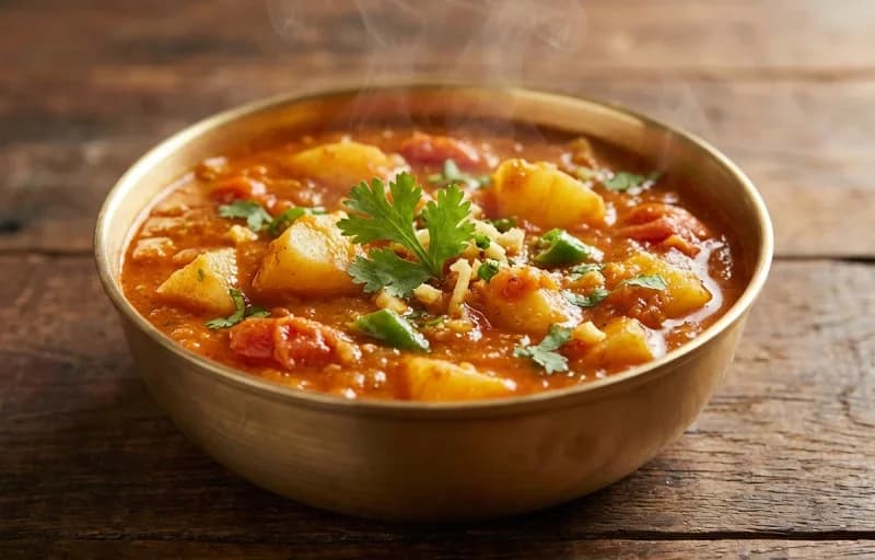 Tameta Bateta nu Shaak, Methi Thepla and Egg Bhurji - Recipe 1