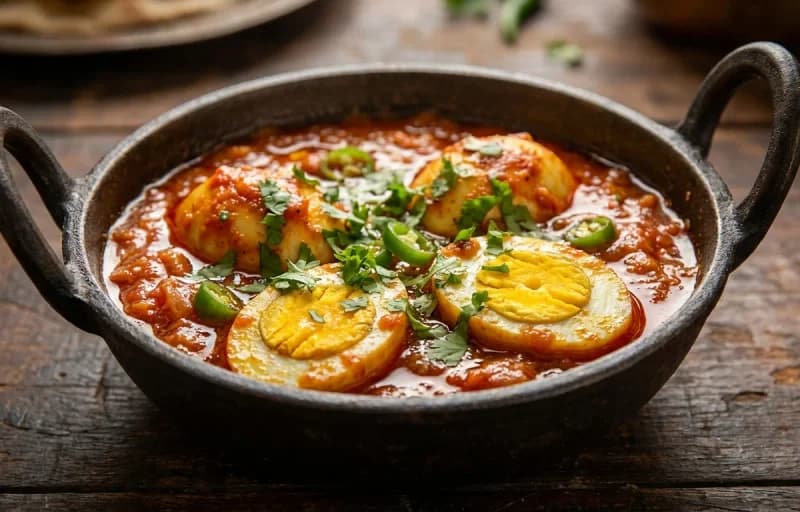 Tamoto Mein Anda, Phulka and Dahi - Recipe 1