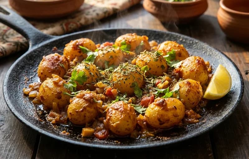 Tawa Bhindi, Tawa Aloo and Missi Roti - Recipe 2