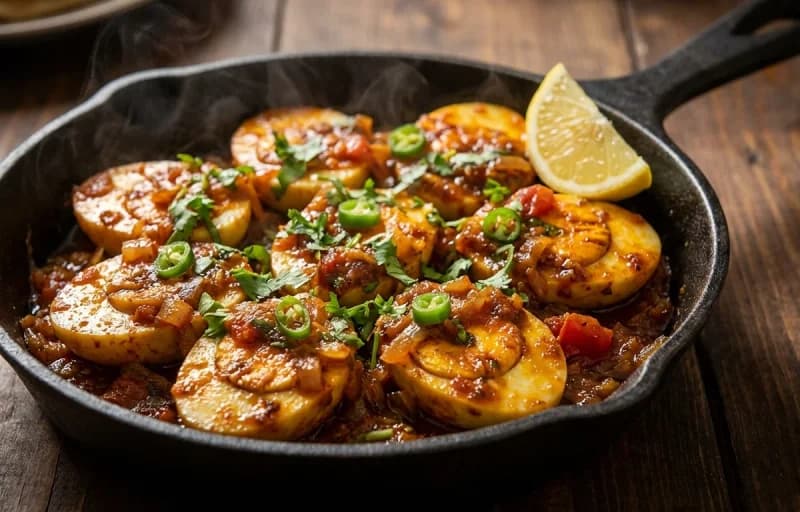 Tawa Egg Masala Fry with Butter Naan - Recipe 1