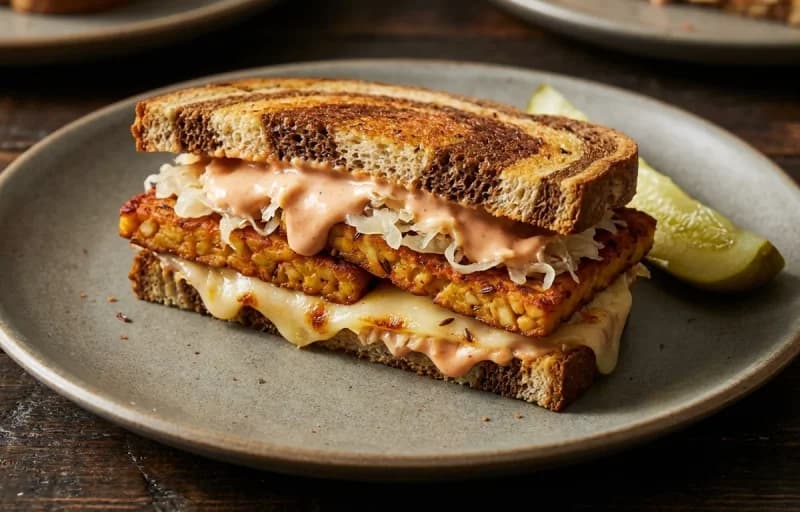 Tempeh Reuben with Side Salad - Recipe 1