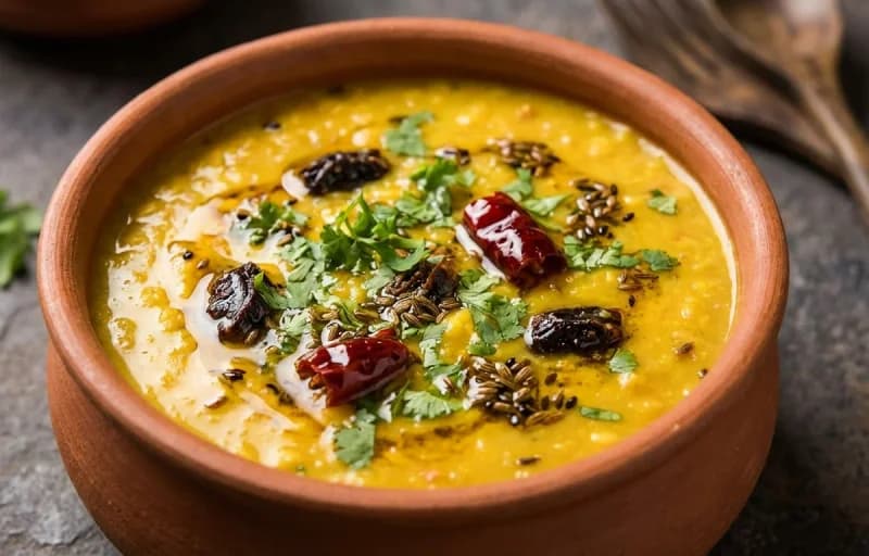 Steamed Basmati Rice, Thekera Di Dali and Dhekia Xaak Bhaji - Recipe 2