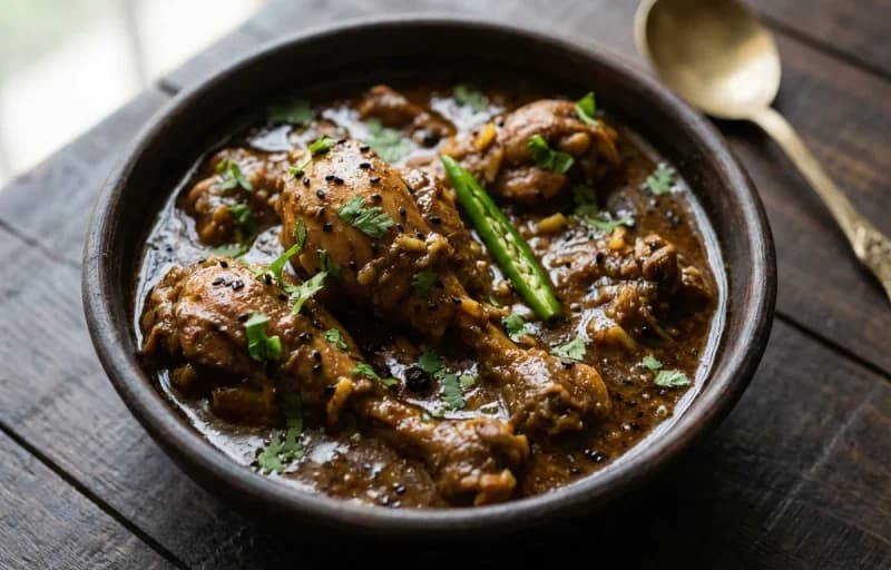 Til Di Murgir Manxo, Steamed Basmati Rice and Aloo Pitika - Recipe 1