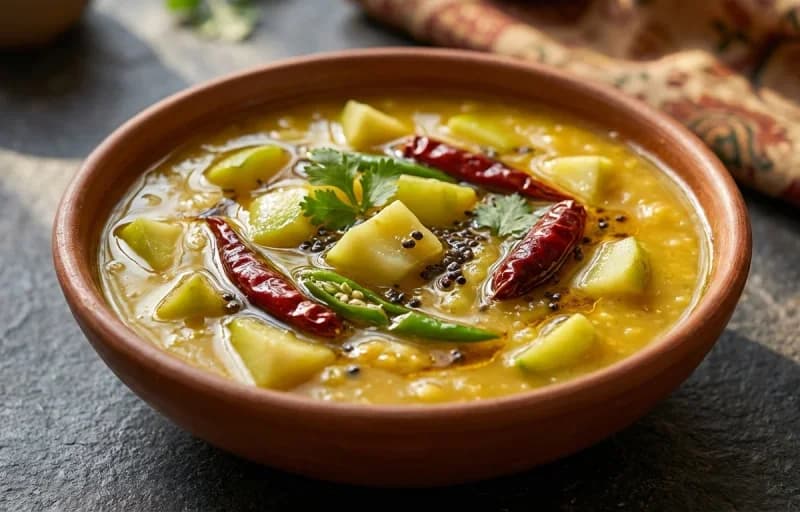 Steamed Basmati Rice, Tok Dal, Posto Bata and Aloo Bhaja - Recipe 2