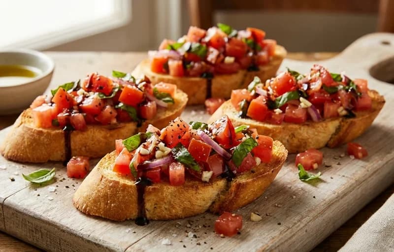 Tomato and Basil Bruschetta with Balsamic Glaze - Recipe 1