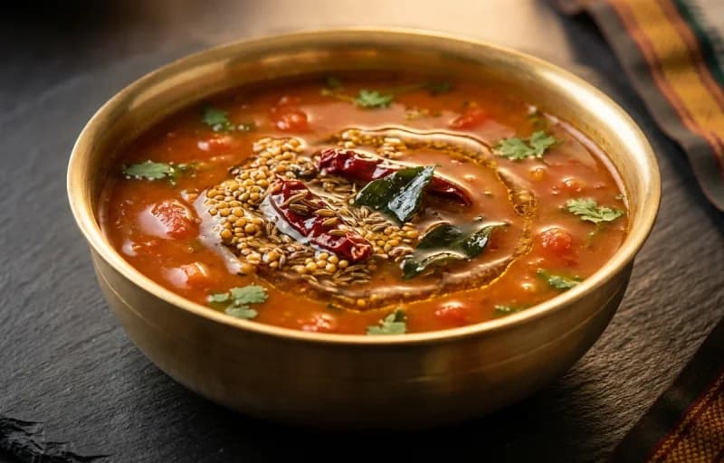 Steamed Rice, Tomato Charu, Beans Vepudu and Karivepaku Podi - Recipe 2