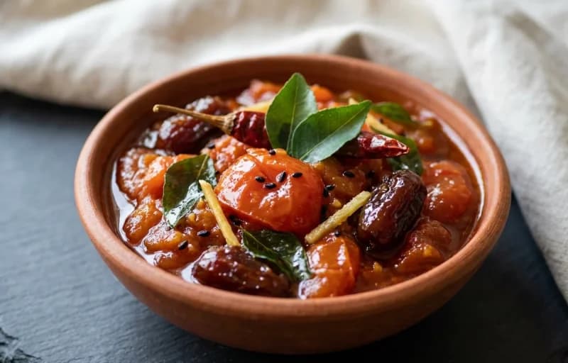 Steamed Basmati Rice, Tomato Khatta and Bhendi Bhaja - Recipe 2