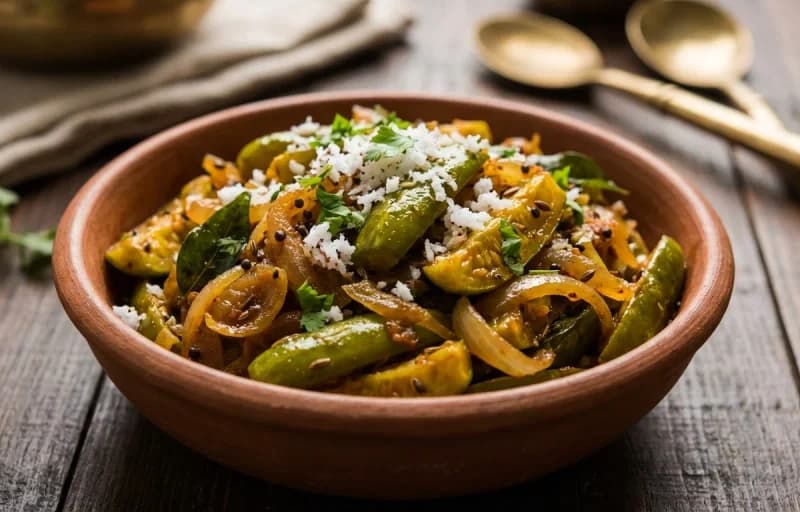 Tondli Bhaji, Chapati and Varan - Recipe 1