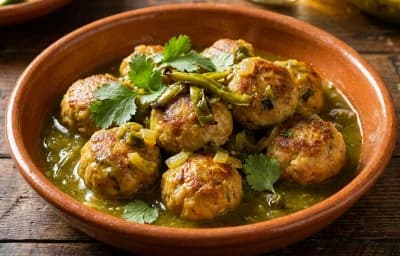 Turkey Meatballs in Green Chile Sauce