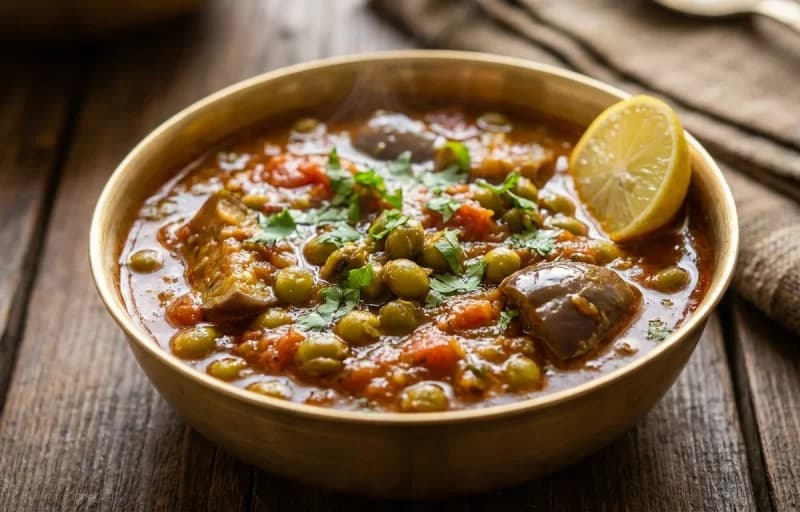 Tuver Ringan nu Shaak, Rotli, Dal Tadka and Steamed Basmati Rice - Recipe 1