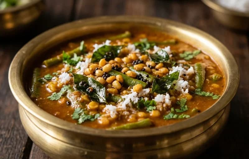 Red Rice, Udupi Bassaru and Egg Podimas - Recipe 2