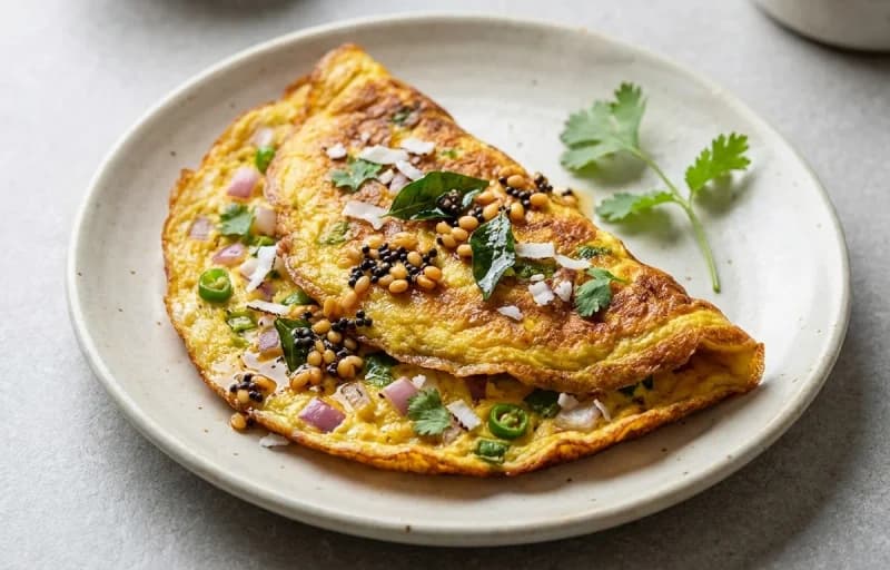 Udupi Egg Omelette with Bread Toast - Recipe 1