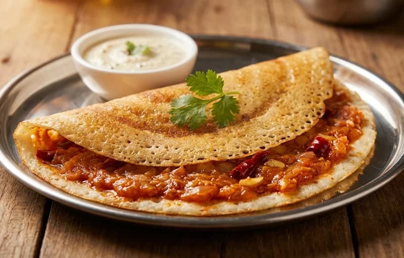 Ulli Karam Dosa with Kobbari Pachadi - Recipe 1