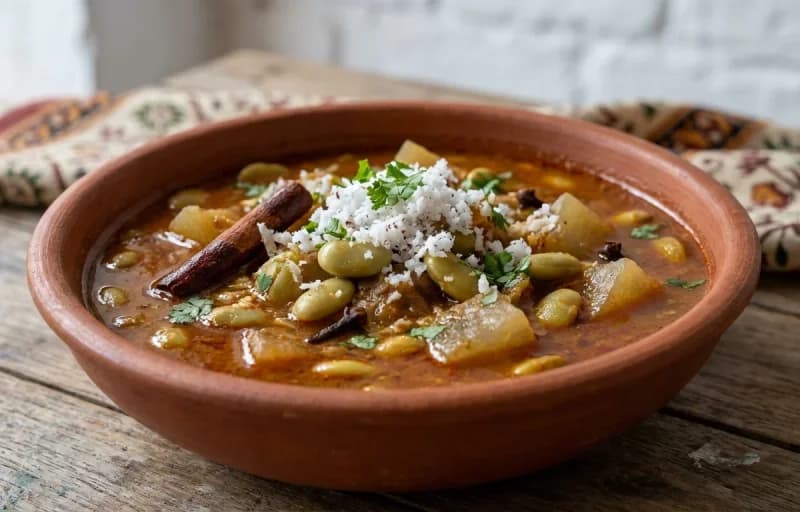 Valpapai Tonak, Goan Coconut Rice and Mango Pickle - Recipe 1