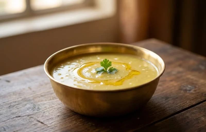 Fried Egg, Varan, Chapati and Vegetable Pickle - Recipe 2