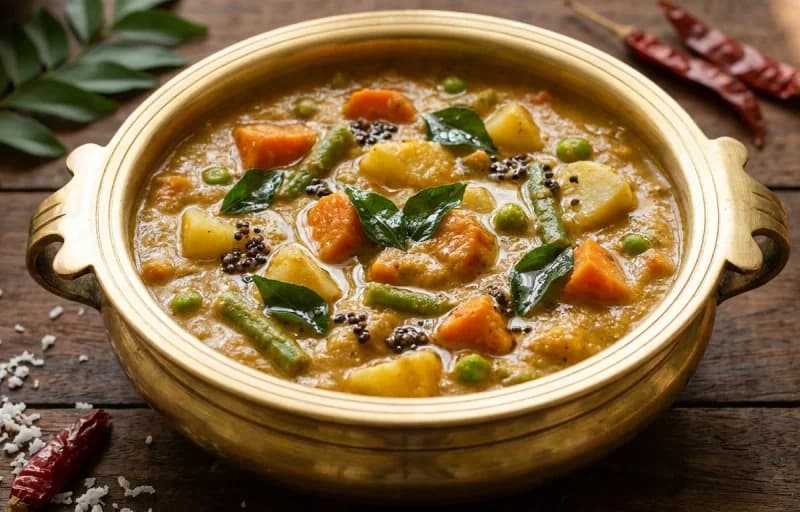 Pidi with Varutharacha Vegetable Curry - Recipe 2