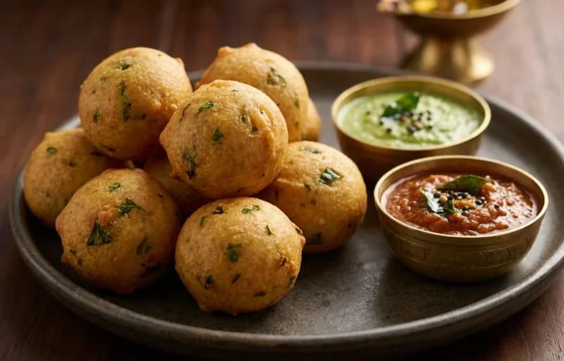 Vegetable Bonda with Coriander Chutney - Recipe 1