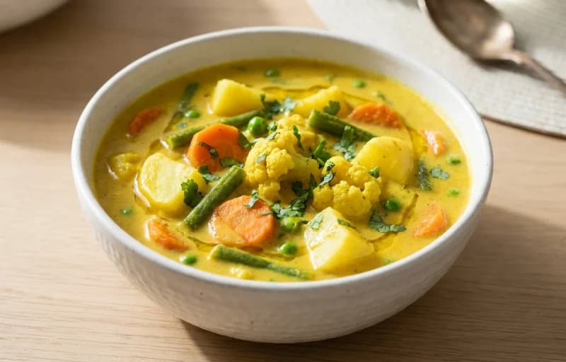 Vegetable Caldine, Goan Coconut Rice and Fried Egg - Recipe 1