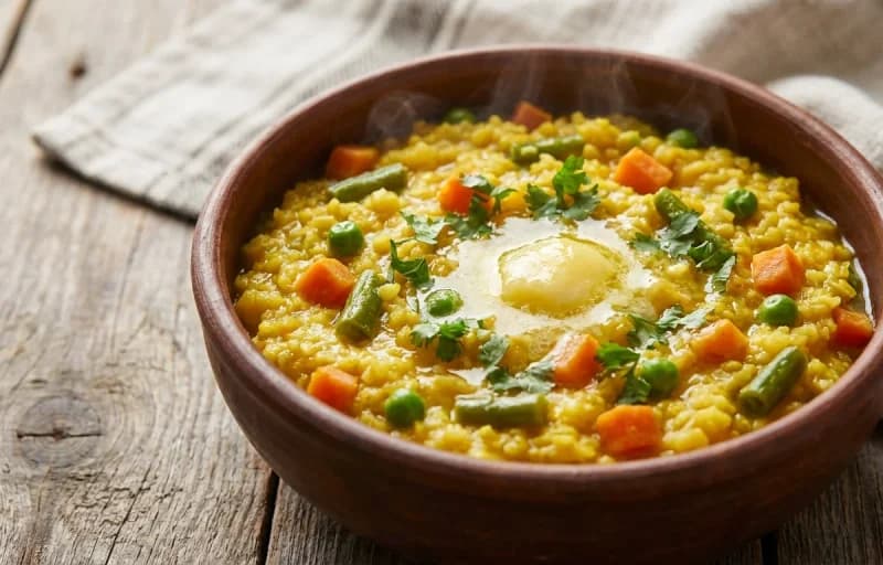 Vegetable Khichdi with Baingan ka Chokha - Recipe 1