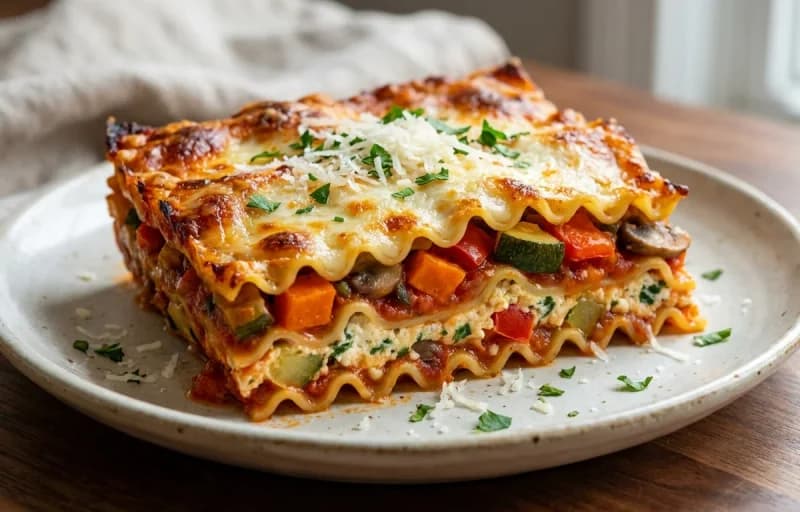 Low-Sodium Vegetable Lasagna with Side Salad