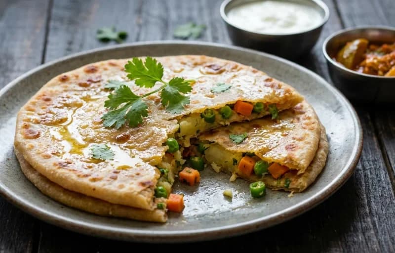 Vegetable Paratha with Boondi Raita - Recipe 1