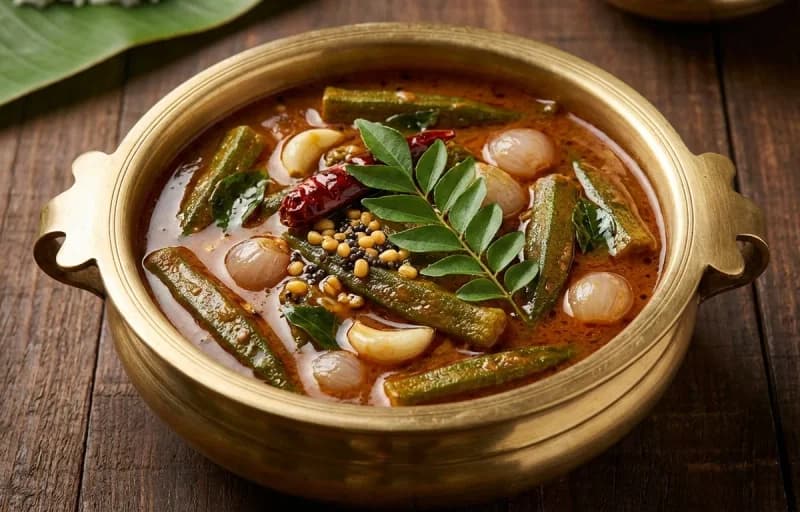 Thengai Sadam, Vendaikkai Puli Kuzhambu and Vadagam - Recipe 2