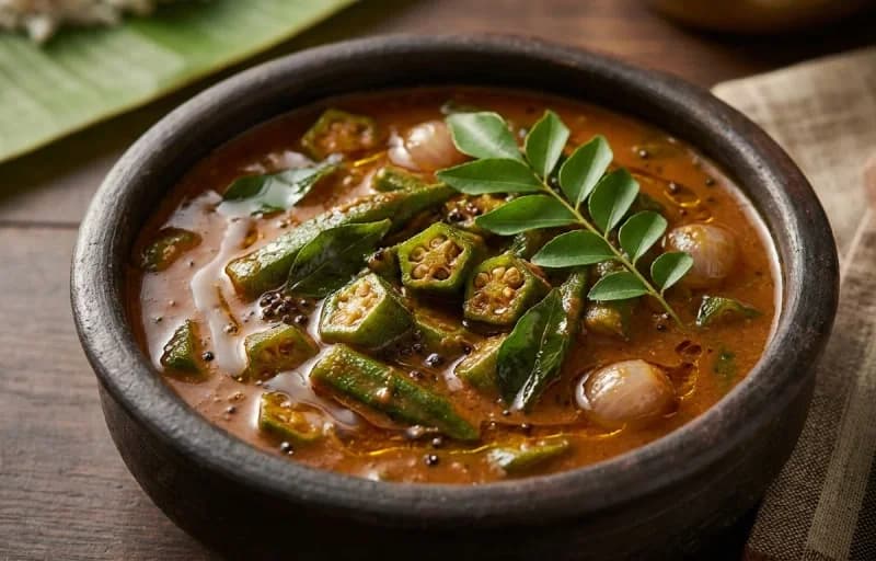 Steamed Basmati Rice, Vendakkai Puli Kuzhambu and Chow Chow Kootu - Recipe 2