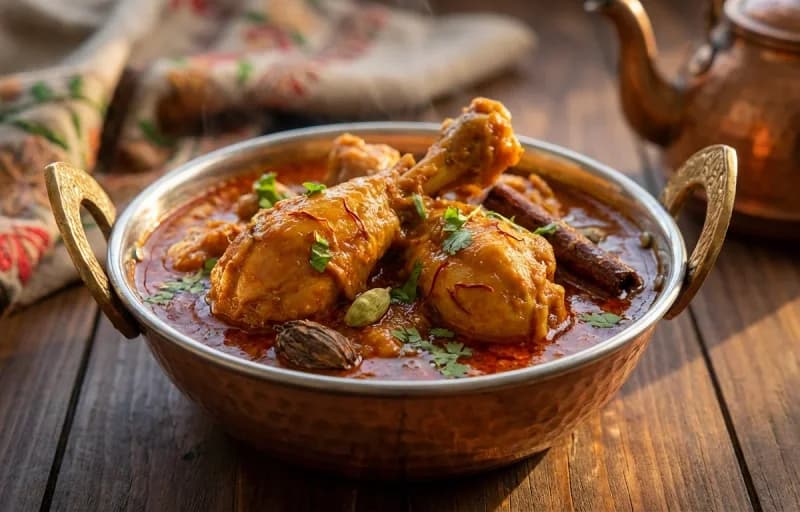 Waza Kokur, Steamed Basmati Rice and Haak Saag - Recipe 1