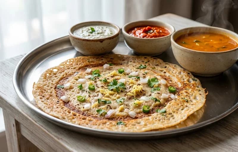 Wheat Dosa with Tomato Chutney - Recipe 1