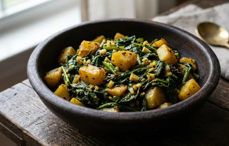 Ruti with Xaakor Bhaji - Recipe 2