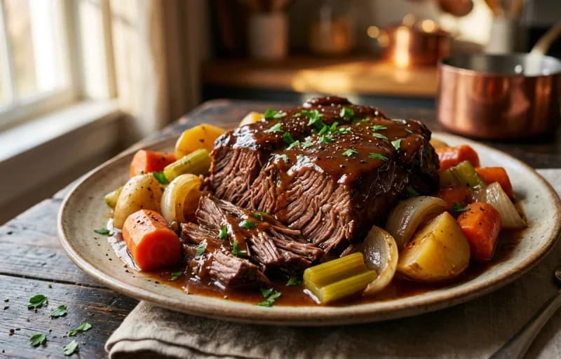 Yankee Pot Roast, Roasted Root Vegetables and Brown Gravy - Recipe 1