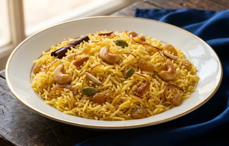 Kokur Yakhni, Zafrani Pulao and Cucumber Raita - Recipe 2