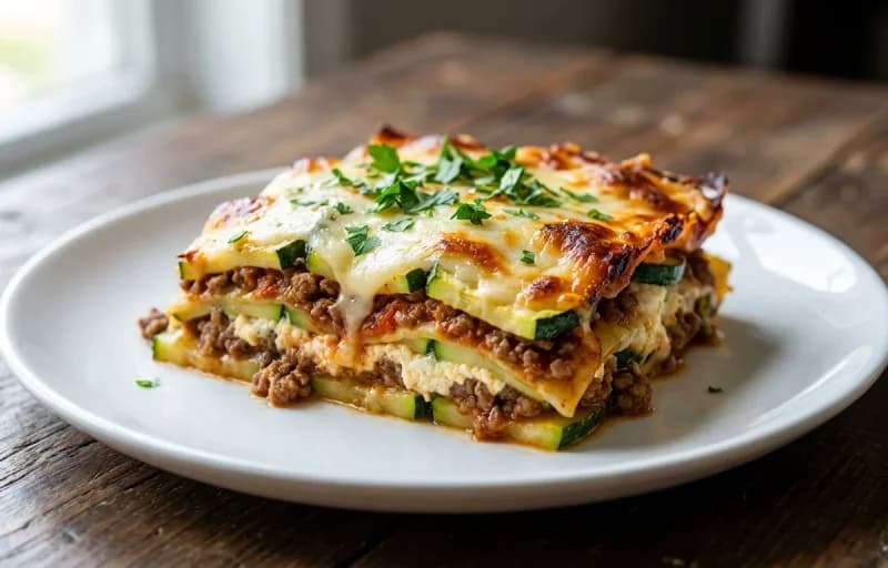 Zucchini Lasagna with Garden Salad - Recipe 1