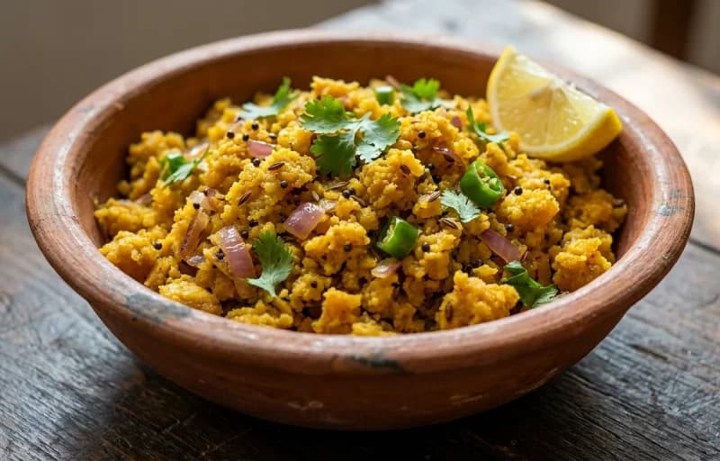 Zunka, Jowar Bhakri and Green Chili Thecha - Recipe 1